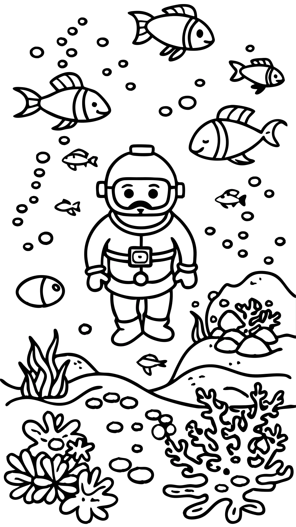 diving coloring pages